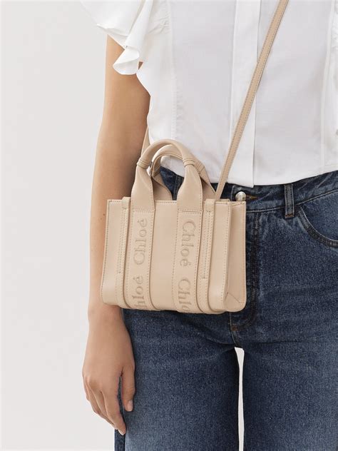 chloe small tote|chloe mini woody tote bag.